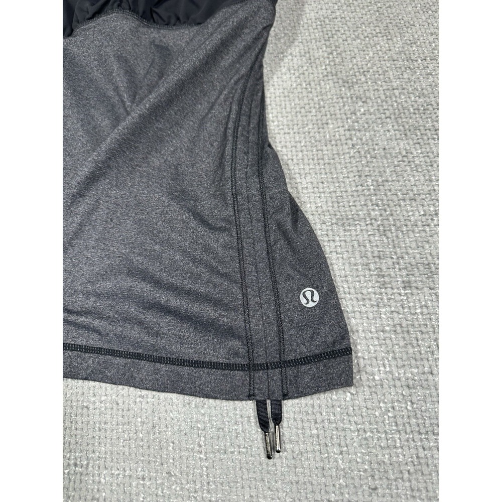 Lululemon Tank Top Womens 6 Gray Black Hot N Sweaty Built In Bra - Picture 5 of 9